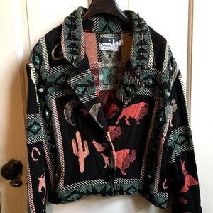 Vintage Southwest Tapestry w/ Genuine Turquoise